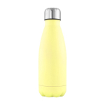 Gourde en acier inoxydable avec bouchon argenté, capacité de 500ml couleur jaune première vue