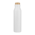 Bouteille publicitaire en acier avec bouchon liège 600ml Avenue Park couleur blanc