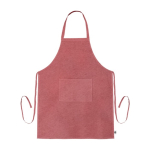 Tablier en coton recyclé avec logo et finition chinée EcoNature couleur rouge