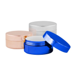Baume à lèvres dans un pot avec couvercle et parfum vanille SPF15 couleur argenté deuxième vue