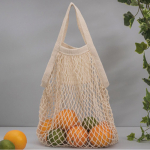 Sac filet en coton bio 100 g/m2 maille Organic Cotton couleur beige vue détaillée