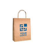 Sacs kraft personnalisés petits poignées torsadées 115 g/m2 Craft Mini avec zone d'impression