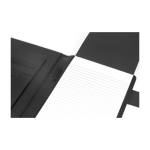Conférencier imitation lin et similicuir avec bloc et plaque A5 Grid couleur gris foncé deuxième vue
