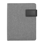 Conférencier imitation lin et similicuir avec bloc et plaque A5 Grid couleur gris clair