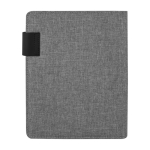 Conférencier imitation lin et similicuir avec bloc et plaque A5 Grid couleur gris clair première vue