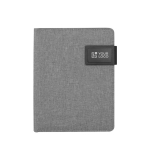 Conférencier imitation lin et similicuir avec bloc et plaque A5 Grid couleur gris clair avec zone d'impression