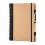 Cahier à spirale avec stylo et anneaux A5 avec pages lisses Colouring couleur noir