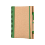 Cahier à spirale avec stylo et anneaux A5 avec pages lisses Colouring couleur vert première vue
