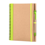 Cahier à spirale avec stylo et anneaux A5 avec pages lisses Colouring couleur vert clair