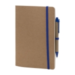 Carnet en carton et élastique A5 pages lisses Journal Pigment couleur bleu