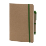 Carnet en carton et élastique A5 pages lisses Journal Pigment couleur vert