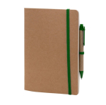 Carnet en carton et élastique A5 pages lisses Journal Pigment couleur vert deuxième vue