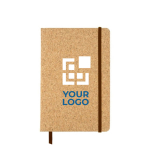 Carnets personnalisable rigide en liège A5 pages lignées Basic Cork avec zone d'impression
