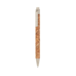 Stylo avec corps en liège et bouton poussoir à encre bleue Suber couleur beige