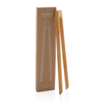 Pinces à servir promotionnelles en bambou avec boîte kraft Ukiyo couleur marron vue avec boîte