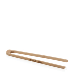 Pinces à servir promotionnelles en bambou avec boîte kraft Ukiyo couleur marron avec zone d'impression