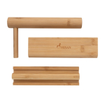 Lot d'ustensiles personnalisés pour faire des sushis en bambou Ukiyo couleur marron vue avec logo