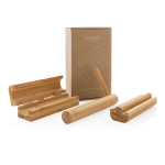 Lot d'ustensiles personnalisés pour faire des sushis en bambou Ukiyo couleur marron vue avec boîte
