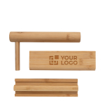 Lot d'ustensiles personnalisés pour faire des sushis en bambou Ukiyo couleur marron avec zone d'impression