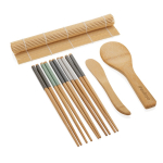 Lot de 8 pièces en bambou pour sushi avec coffret cadeau Ukiyo couleur marron