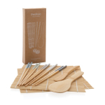 Lot de 8 pièces en bambou pour sushi avec coffret cadeau Ukiyo couleur marron vue avec boîte