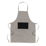 Tablier en coton recyclé à fines rayures 280 g/m2 Ukiyo Deluxe couleur noir avec zone d'impression