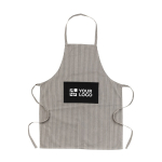 Tablier en coton recyclé à fines rayures 280 g/m2 Ukiyo Deluxe couleur noir deuxième vue