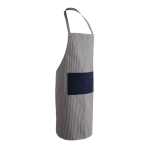 Tablier en coton recyclé à fines rayures 280 g/m2 Ukiyo Deluxe couleur bleu marine