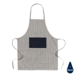 Tablier en coton recyclé à fines rayures 280 g/m2 Ukiyo Deluxe couleur bleu marine quatrième vue
