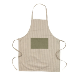 Tablier en coton recyclé à fines rayures 280 g/m2 Ukiyo Deluxe couleur vert foncé deuxième vue