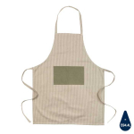 Tablier en coton recyclé à fines rayures 280 g/m2 Ukiyo Deluxe couleur vert foncé quatrième vue