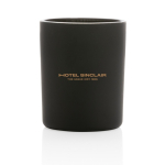 Bougie publicitaire parfumée  dans un verre élégant Jasmine Ukiyo couleur noir vue avec logo