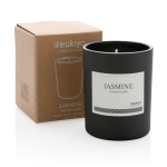 Bougie publicitaire parfumée  dans un verre élégant Jasmine Ukiyo couleur noir vue avec boîte