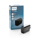 Adaptateur mural 30W pour chargement ultra rapide Philips couleur noir vue avec boîte