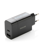Adaptateur mural 30W pour chargement ultra rapide Philips couleur noir avec zone d'impression