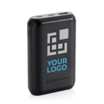 Batterie externe avec charge rapide jusqu'à 3 appareils Alameda couleur noir avec zone d'impression