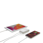 Batterie externe avec charge rapide jusqu'à 3 appareils Alameda couleur blanc quatrième vue