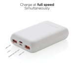 Batterie externe avec charge rapide jusqu'à 3 appareils Alameda couleur blanc cinquième vue