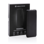 Power bank à longue durée avec charge rapide de 20.000 mAh Pasadena couleur noir vue avec boîte