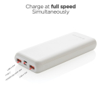 Power bank à longue durée avec charge rapide de 20.000 mAh Pasadena couleur blanc cinquième vue