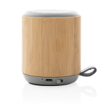 Enceinte en bambou naturel et tissu avec le logo Remembers couleur marron quatrième vue