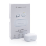 Écouteurs de qualité anti-bruit avec commande tactile Gilroy couleur blanc vue avec boîte