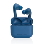 Écouteurs publicitaires robustes antibruit avec microphone Alamo couleur bleu