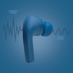 Écouteurs publicitaires robustes antibruit avec microphone Alamo couleur bleu huitième vue