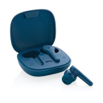 Écouteurs compact de haute qualité avec commande tactile Byron couleur bleu troisième vue