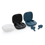 Écouteurs compact de haute qualité avec commande tactile Byron couleur bleu vue générale