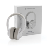 Casque musique personnalisé avec coussins et autonomie de 35h Fresno couleur blanc vue avec boîte