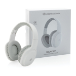Casque sans fil longue durée avec bouton pour basses Belmont couleur blanc vue avec boîte
