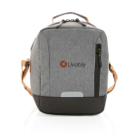 Sac isotherme au design urbain jusqu'à 12 canettes Urban Outdoor couleur gris foncé vue avec logo