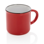 Tasse en céramique bicolore vintage de 280 ml Basic Bicolor couleur rouge